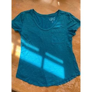 Loft sparkle teal soft vintage soft tee XS
